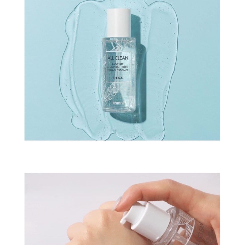 Bộ dưỡng Heimish All Clean Low PH AHA/PHA Hydra Vegan