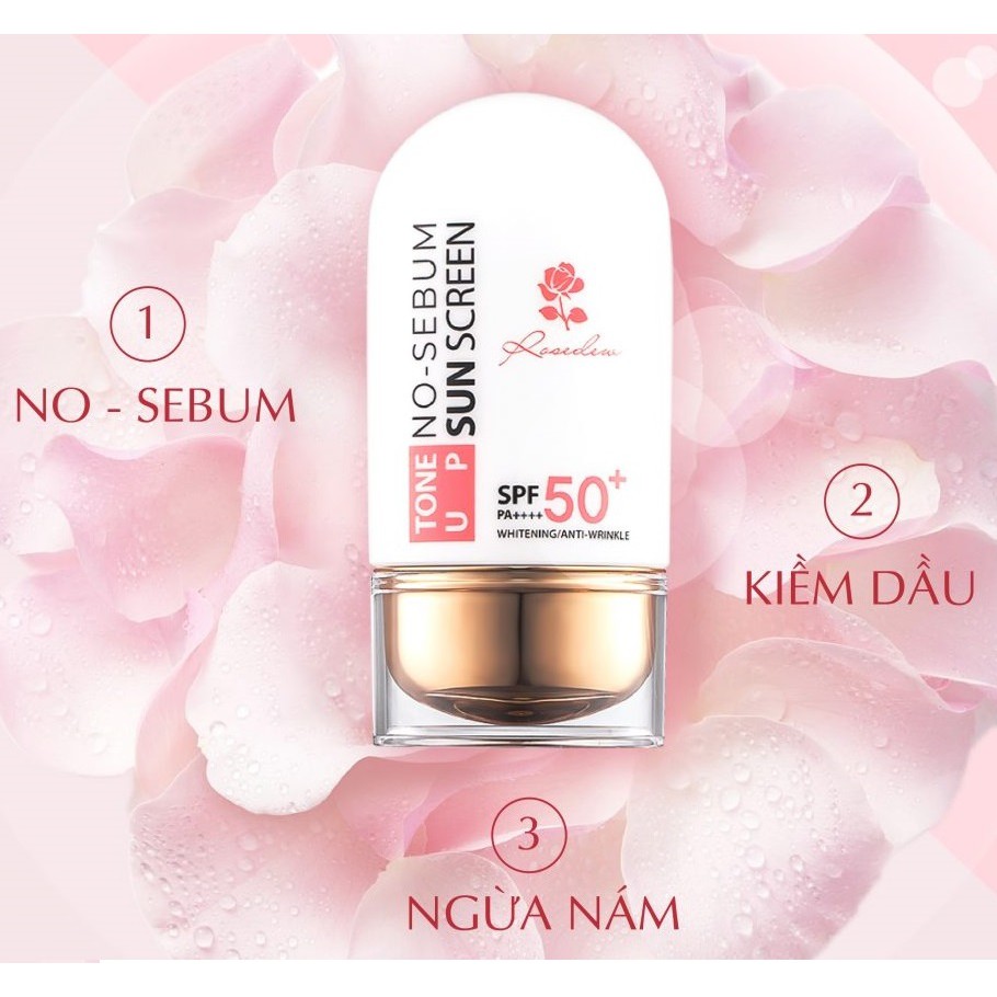 Kem chống nắng kiềm dầu nâng tone Beauskin Rosedew Hàn Quốc 55ml/Hộp- Hàng Chính Hãng