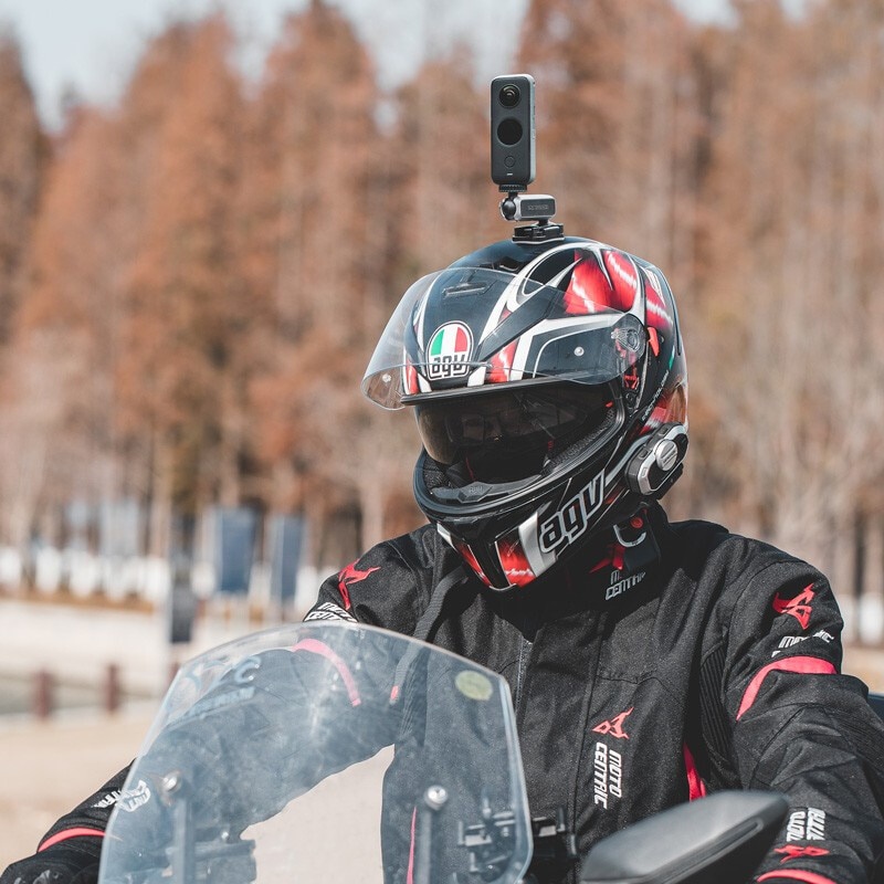 Pgytech Giá Đỡ Máy Ảnh GoPro camera Osmo action Insta 360 Gắn Mũ Bảo Hiểm Xe Mô Tô