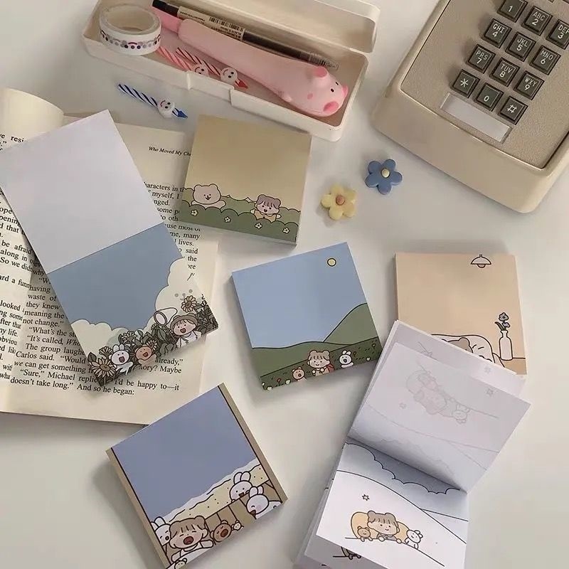 Giấy Nhớ Sticky Note Pad Cô Bé RF Dạng Vuông