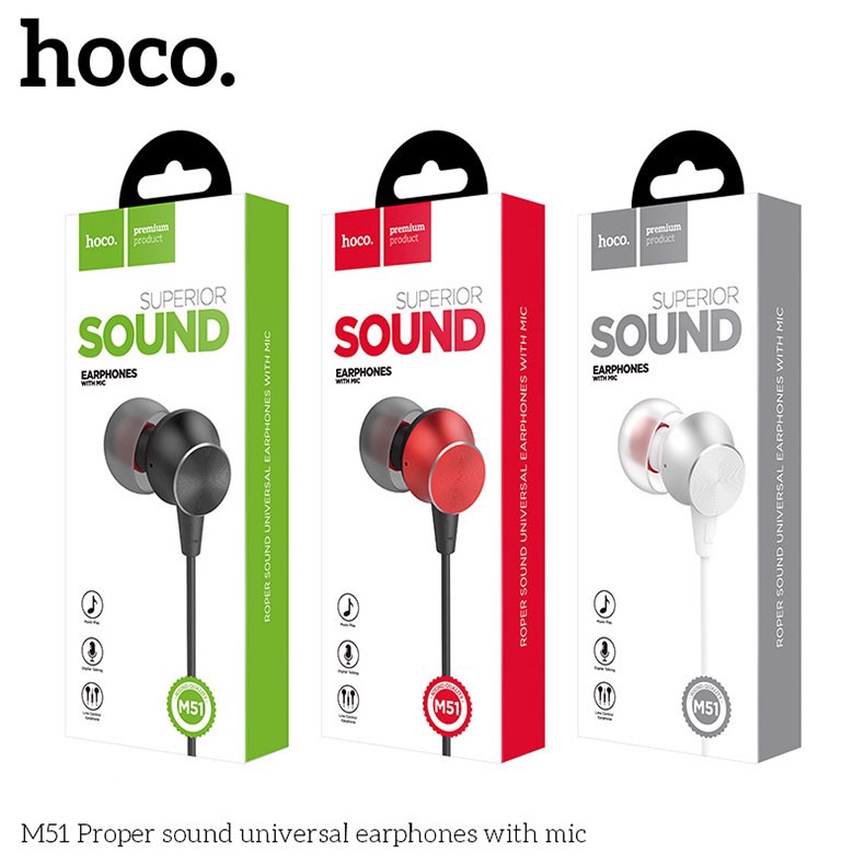 Tai Nghe nhét tai có dây Hoco M51 -Tai nghe nhét tai CHỐNG ồn In ear