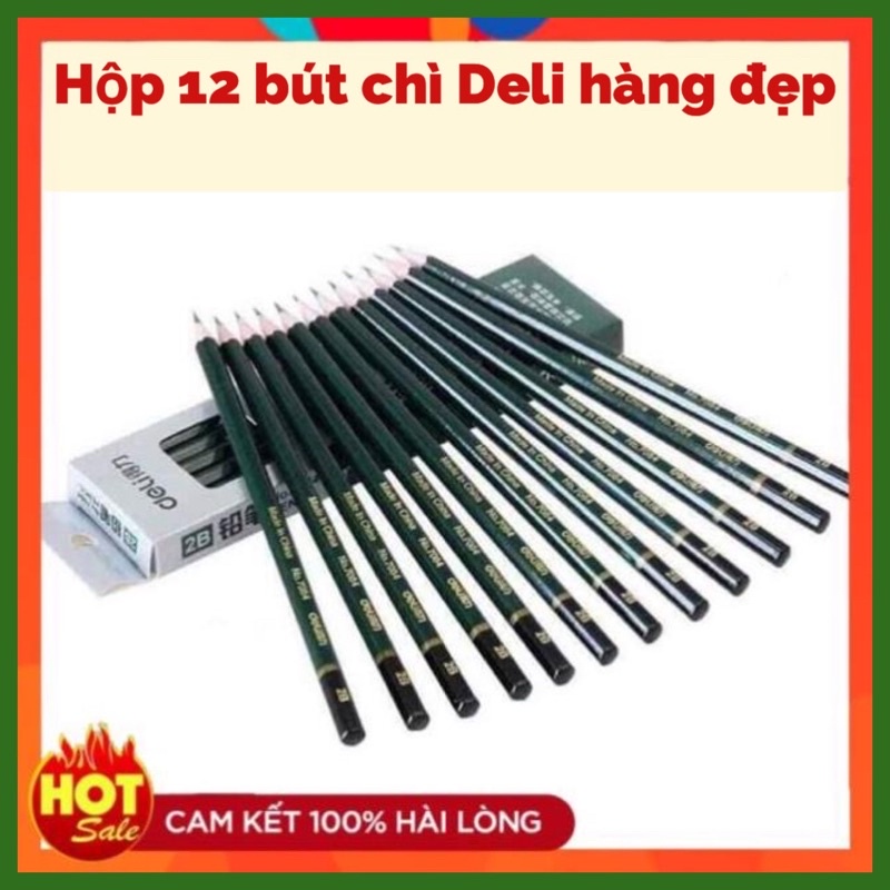 [Free Ship] HỘP 12 BÚT CHÌ DELI 2B HÀNG ĐẸP