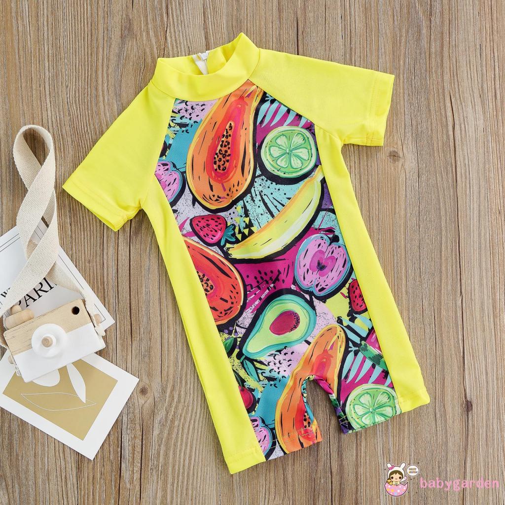 Bộ Đồ Bơi Liền Thân Tay Ngắn In Hình Trái Cây Dành Cho Bé 6 Tháng 5 Tuổi