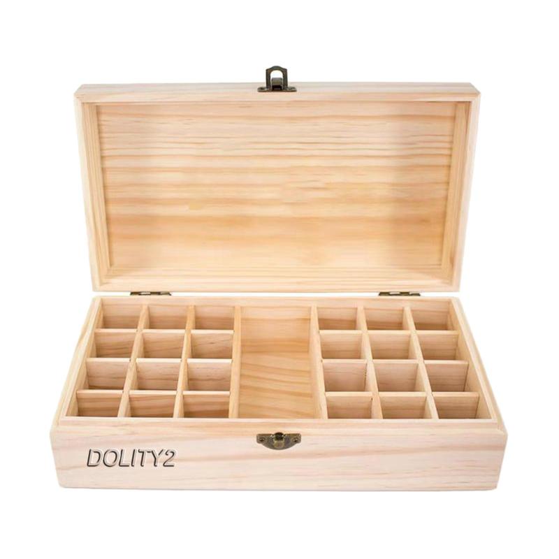 [Dolity2] Hộp Gỗ Đựng 25 Lọ Tinh Dầu