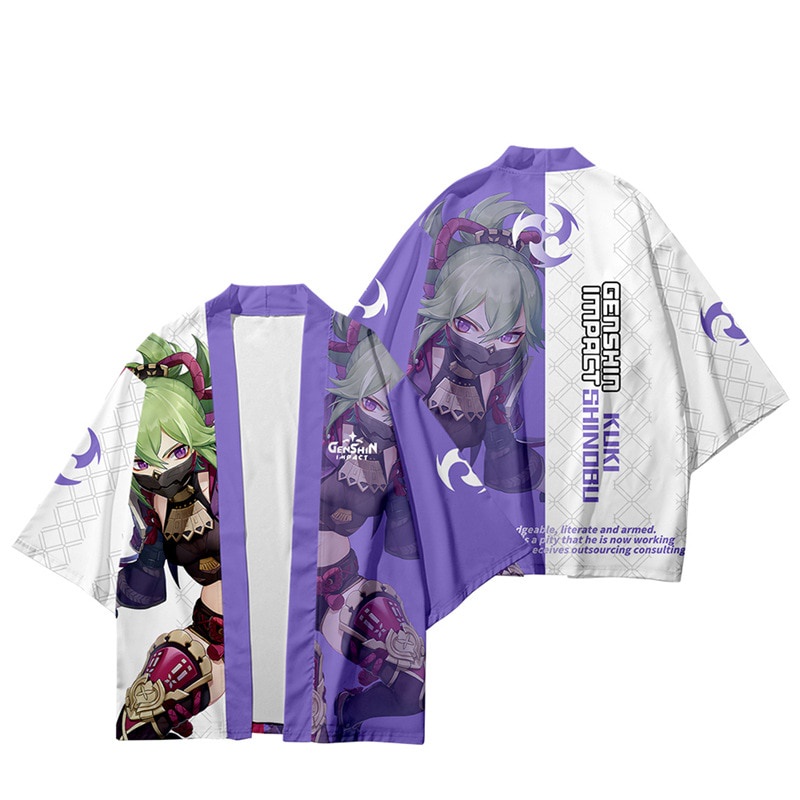 Genshin Va Chạm Áo Khoác Kimono Truyền Thống Nhật Bản Kuki Shinobu Kimono Yukata Asia Mùa Hè Haori