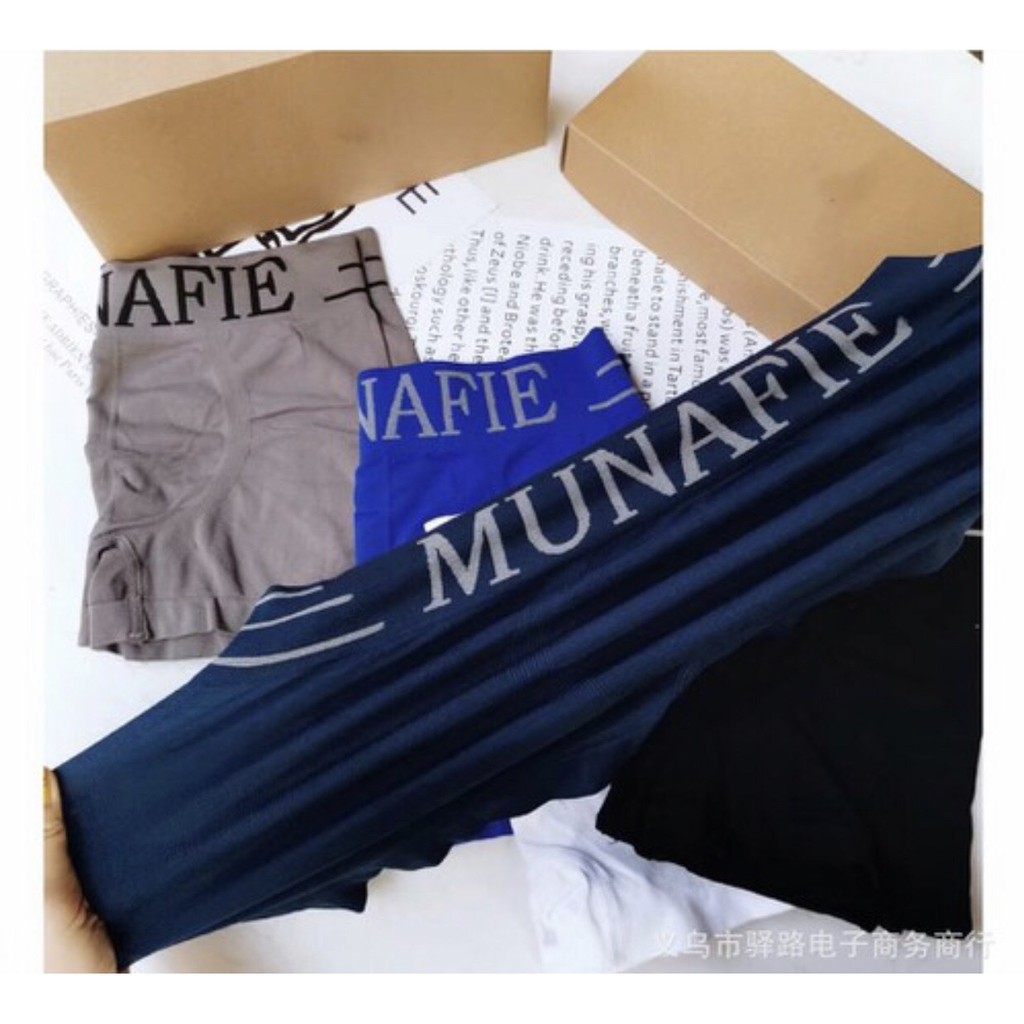 [LOẠI ĐẸP] 05 Quần boxer nam MUNAFIE cạp dệt xuất Nhật CÓ TÚI ZIP