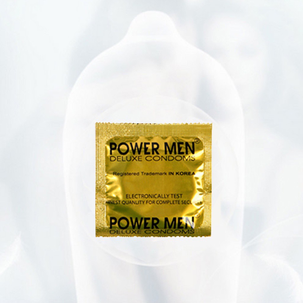 Bao cao su siêu mỏng POWER MEN 0.03 INVI kéo dài thời gian quan hệ chống xuất tinh sớm bcs nhiều gel bôi trơn