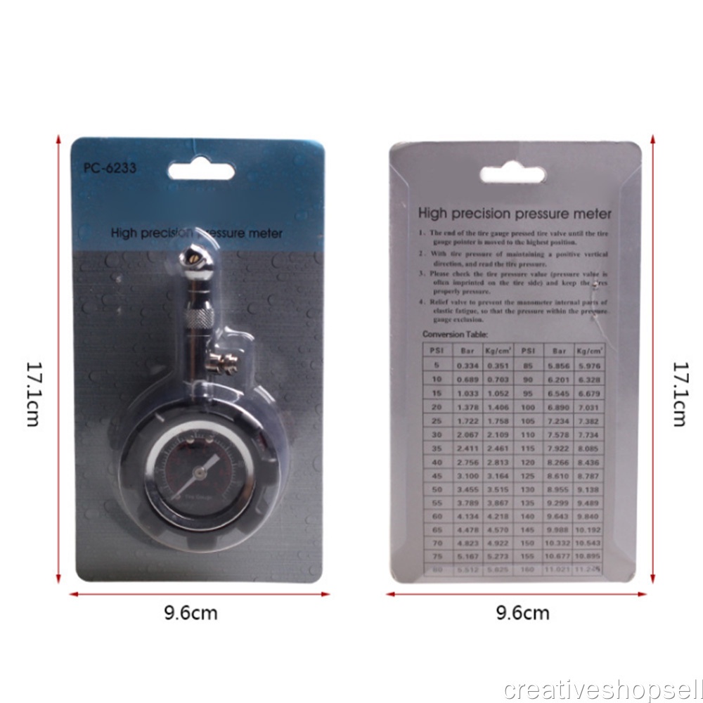 Đồng hồ đo áp suất lốp xe 100psi độ chính xác cao dùng cho xe hơi / xe máy / xe tải