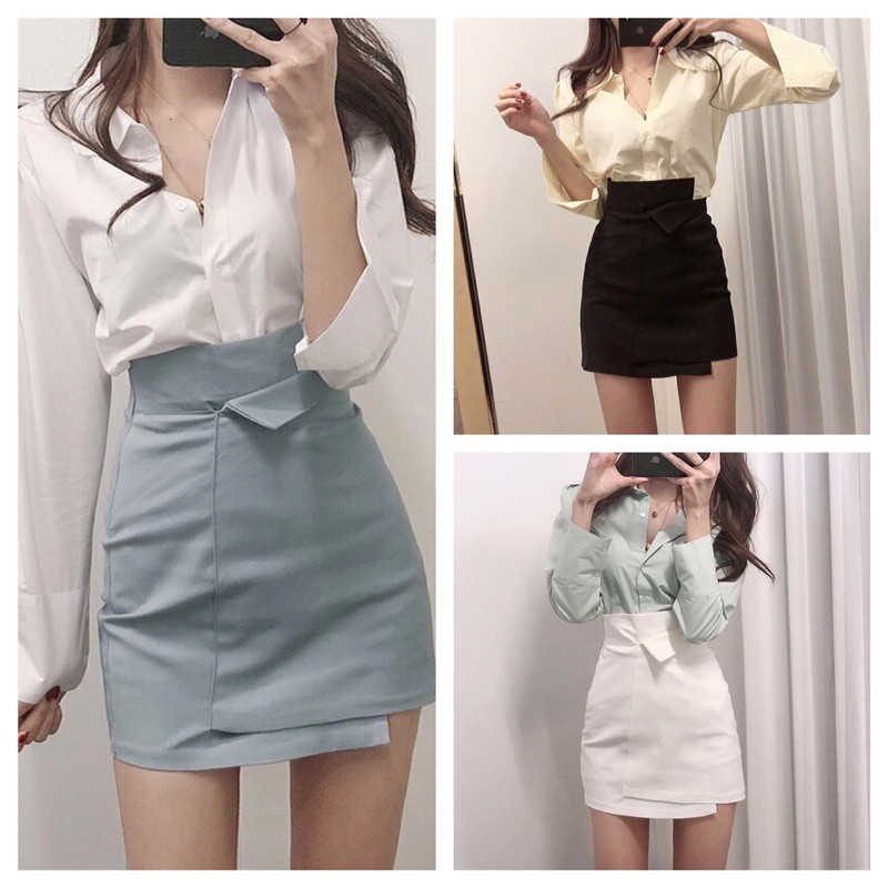 Chân váy A cạp lật 3 màu