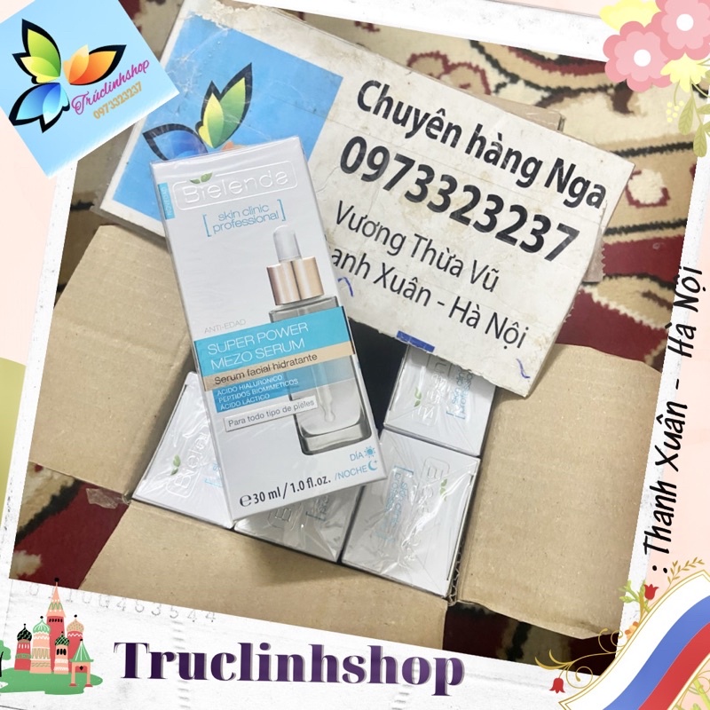 Serum Bielenda Super Power Mezo xanh dương dành cho da khô,mất nước và da nhạy cảm 30ml nga