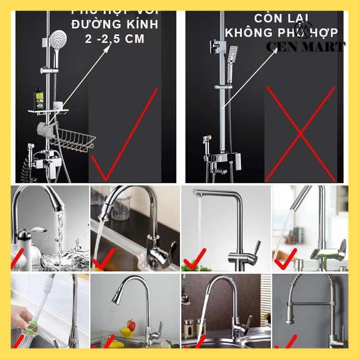 Giá Treo Vòi Đựng Đồ INOX Để Đồ Giẻ Rửa Chén Bát