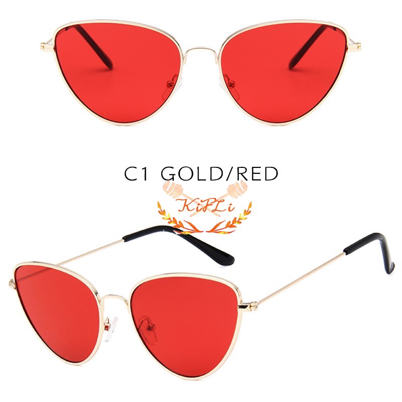 Kính mát mắt mèo khung kim loại thời trang cho nữ