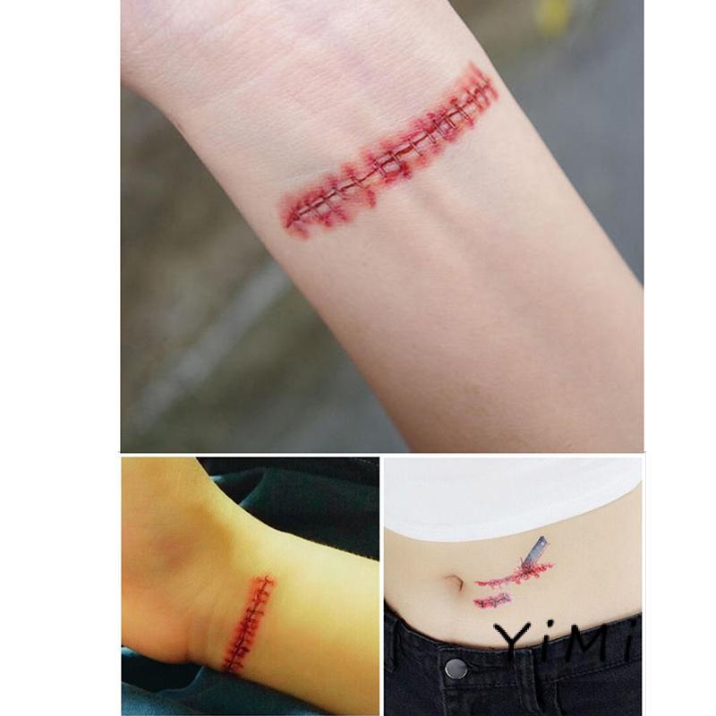 Hình xăm dán vết thương giả hóa trang halloween thiết kế sáng tạo