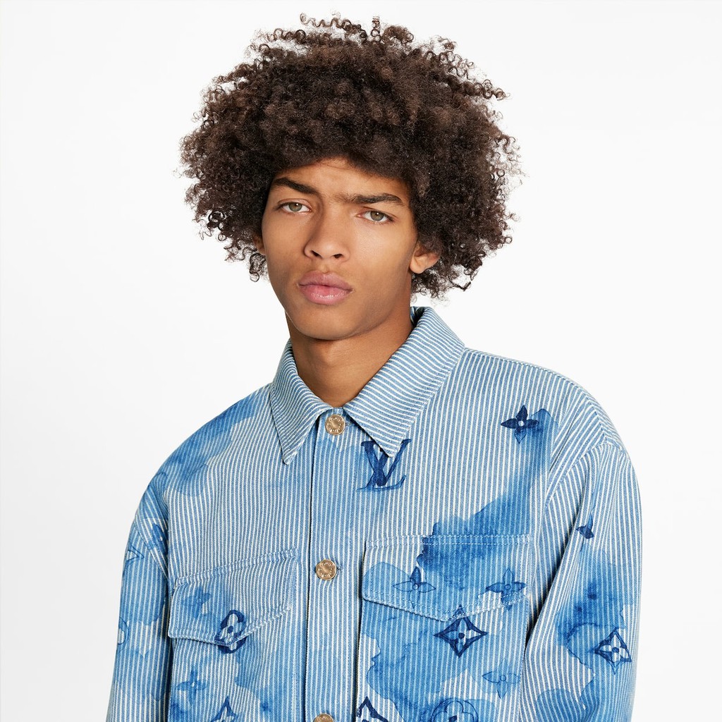LV SHIRT - Áo Sơmi LV Striped Monogram Workwear Denim [Mirror Quality]