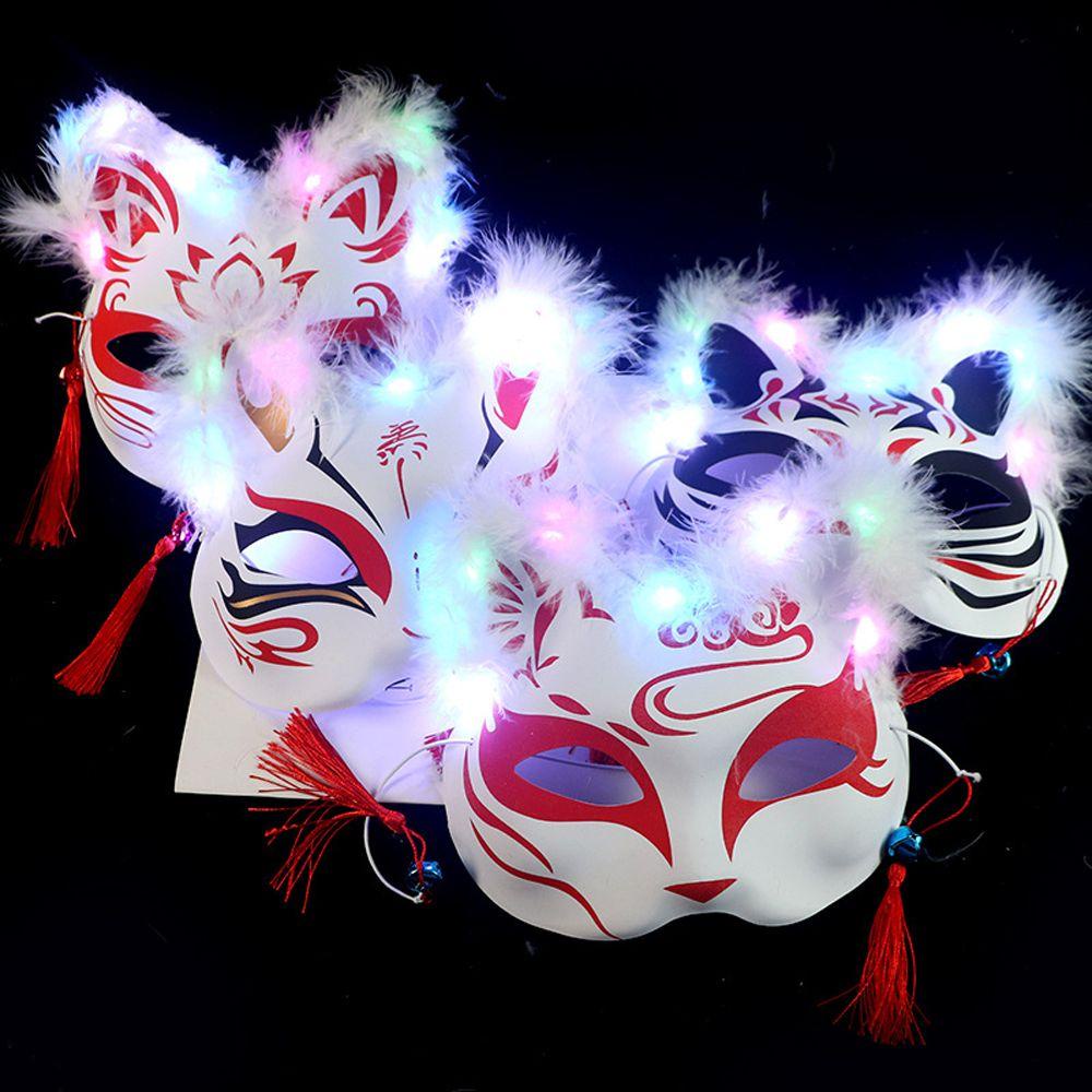 Mặt Nạ Lông Vũ Phát Sáng Trong Đêm Halloween Bảo Vệ Khuôn Mặt