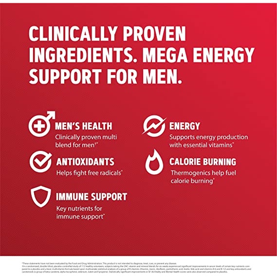 USA - GNC Mega Men energy and metabolism 90 viên - thực phẩm chức năng dành cho nam giới