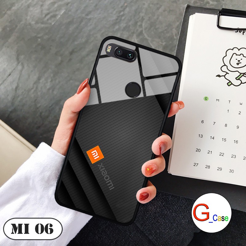 Ốp lưng Xiaomi Mi 5X/ Mi A1 - lưng kính in logo hãng điện thoại