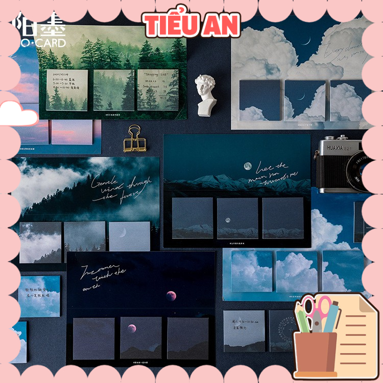 Bộ giấy Note 3 mẫu Thời Tiết siêu dễ thương (60 tờ - 6x6 cm) - Phần 1