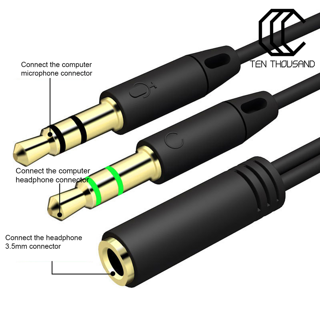 Cáp Chuyển Đổi Âm Thanh Tai Nghe 3.5mm Sang 2 Đầu Cắm Aux