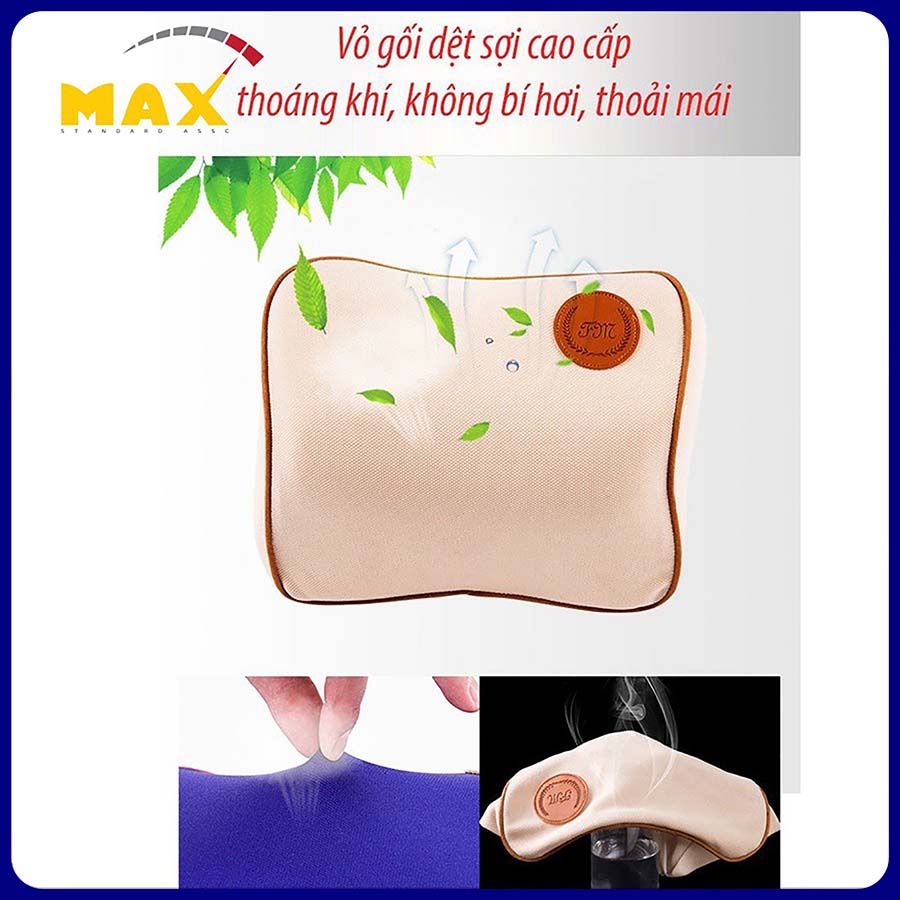 Bộ Tựa Cổ Và Lưng MAXSTORE Làm Từ Cao Su Non Cao Cấp Bọc Nỉ