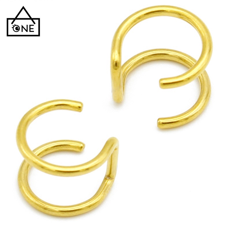 Khuyên đeo vành tai dạng đôi bằng inox cao cấp A1