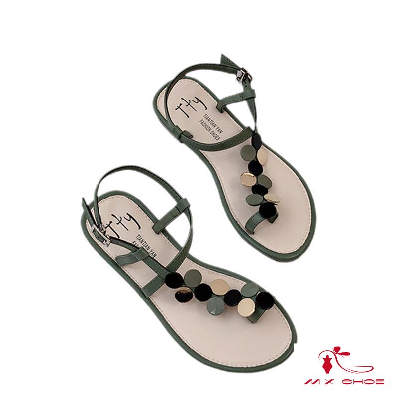 M & X~ Giày Sandal Đế Bệt Mềm Thoải Mái Phong Cách Đường Phố Cho Nữ 2022