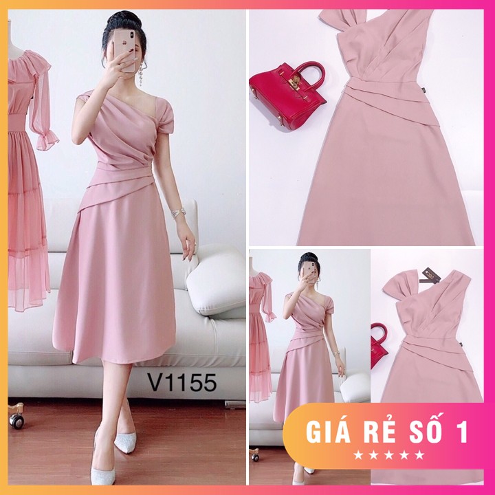 ĐẦM HỒNG CỔ CÁCH ĐIỆU THỜI TRANG ĐỦ SIZE 30 ĐẾN 72KG VV1155