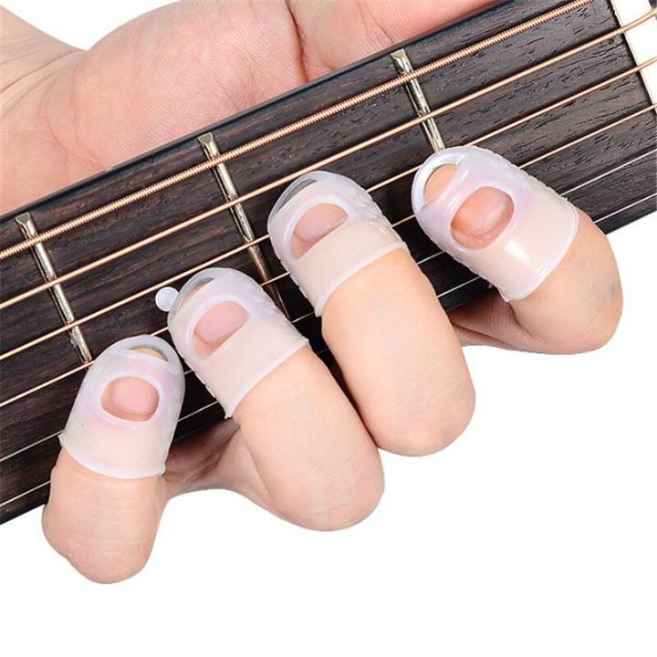Set 4 đầu bọc bảo vệ đầu ngón tay bằng silicon khi chơi đàn guitar