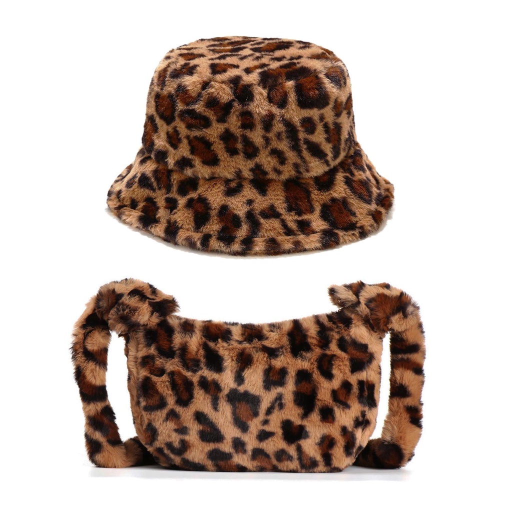 UUMIR Túi Đeo Chéo Phủ Lông Họa Tiết Da Báo Thời Trang Sang Trọng Cho Nữ