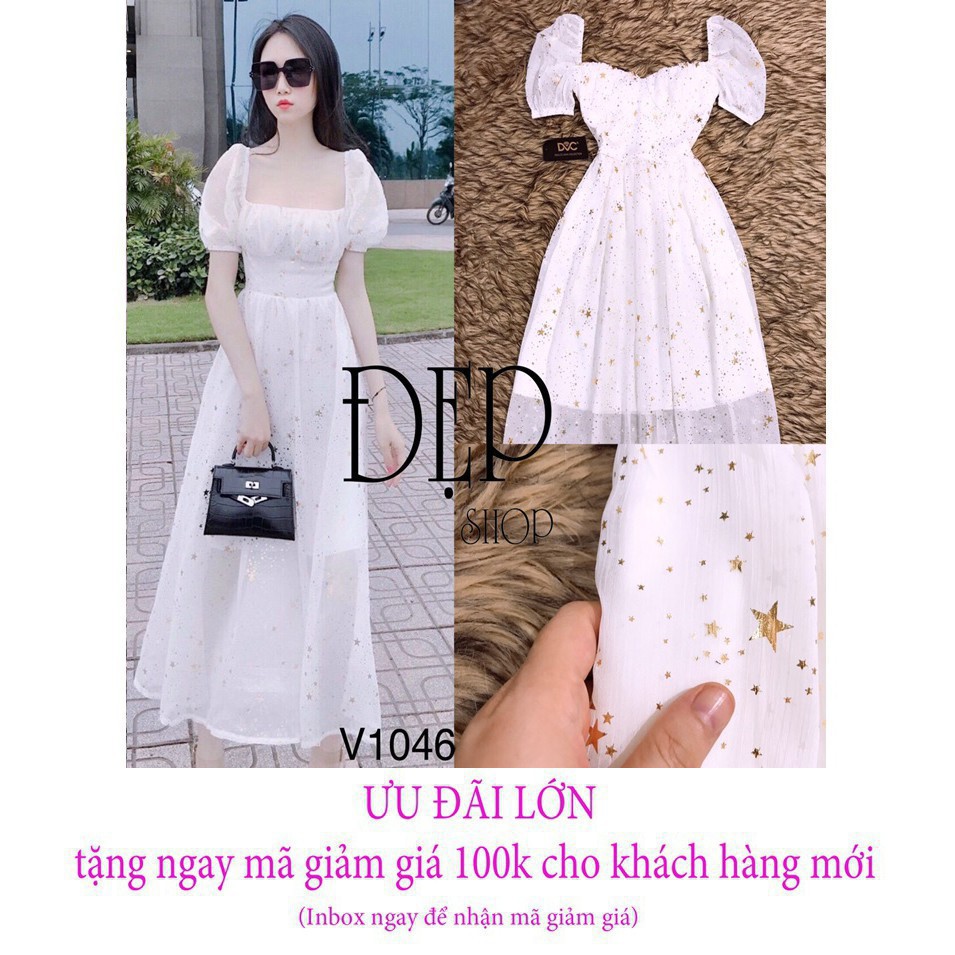 [ xả kho ] MiD Đầm maxi trắng V1047 Mie Design ảnh thật