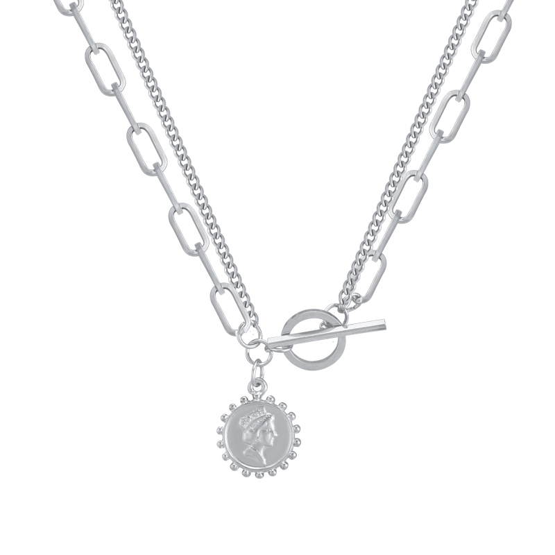 Vòng cổ Mặt Chân Dung Đơn Giản Phong Cách Retro Hàn Quốc