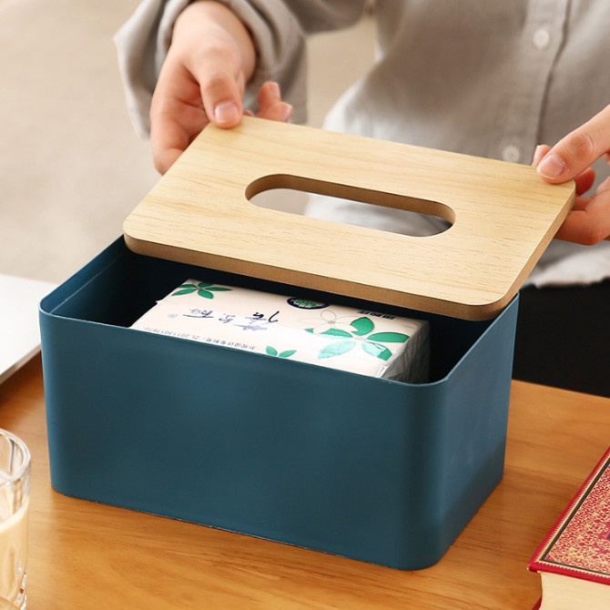 Hộp Khăn Giấy Mặt Giả Gỗ Cao Cấp Tinh Tế