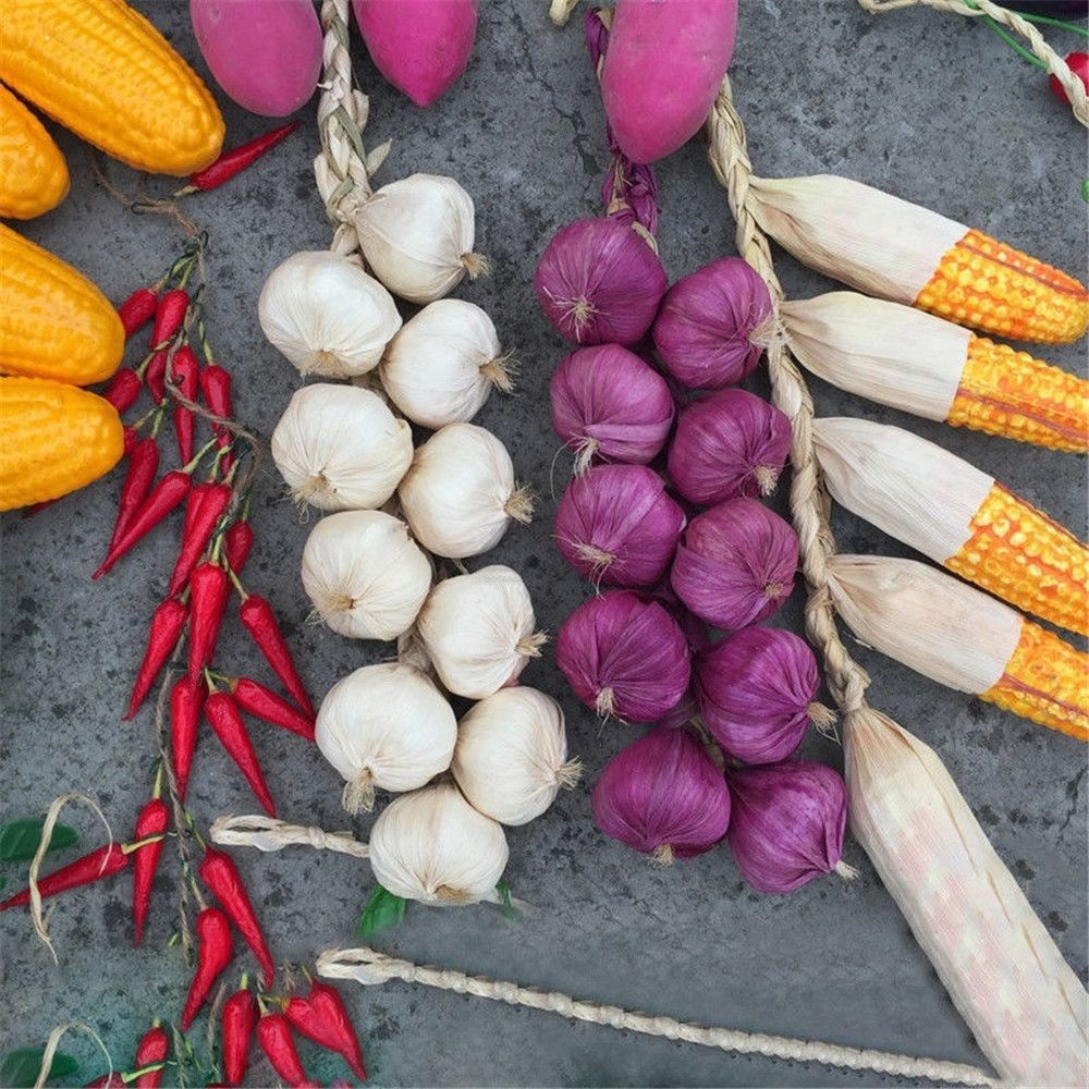 YIYU 1 Chùm Hành Tỏi Nhân Tạo Bằng Mút Treo Trang Trí Nhà Cửa / Tiệc Tùng / Nhà Bếp / Làm Đạo Cụ Chụp Ảnh