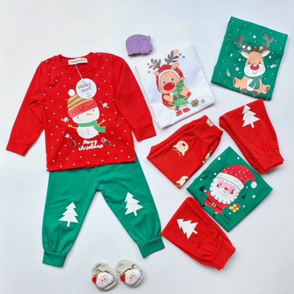 Đồ Giáng Sinh Cho Bé 💖 Bộ NOEL Cho Bé Trai Bé Gái 💖 Chất Cotton 100% dày dặn và giử ấm tốt cho bé