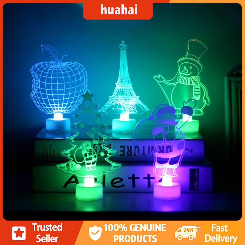 Đèn ngủ 3D LED âm thanh nổi đèn bàn phòng ngủ Giáng sinh món quà sinh nhật sáng tạo