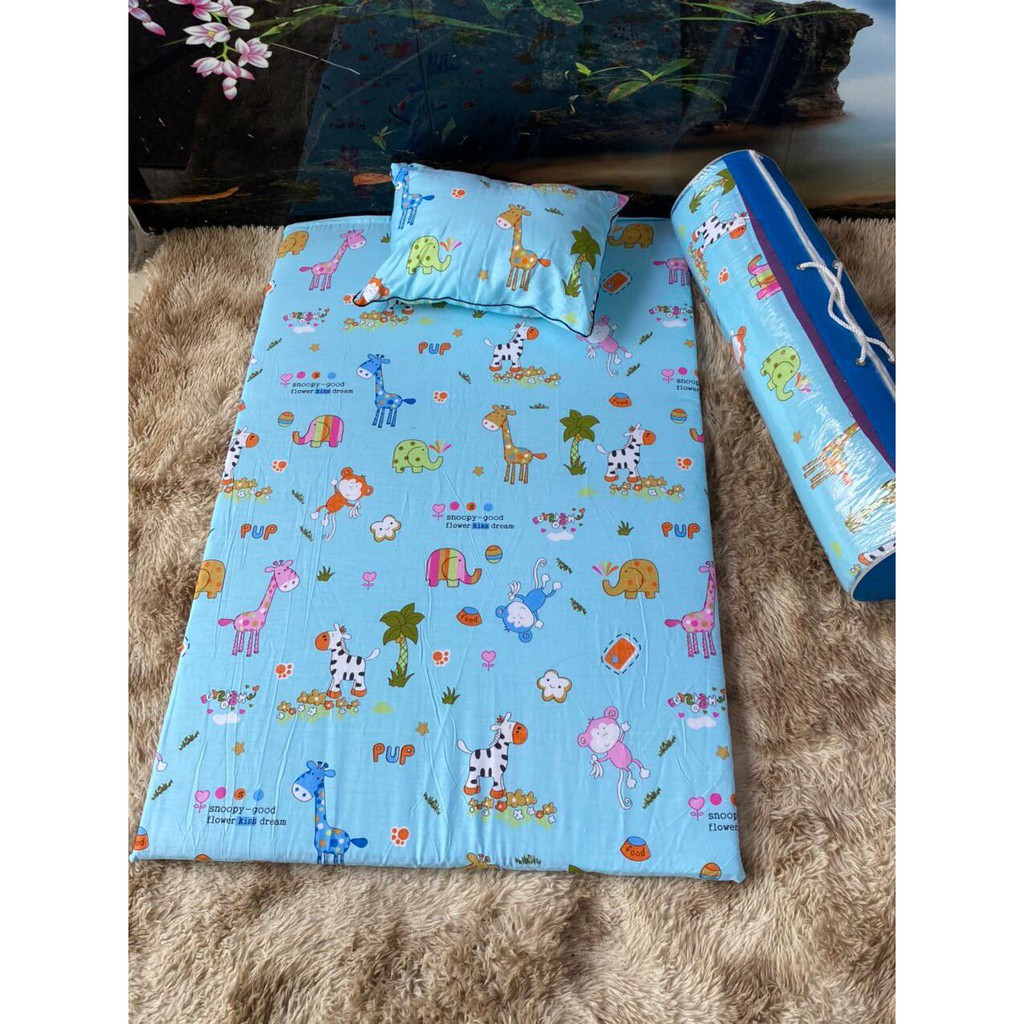[THÁCH THỨC GIÁ TOÀN QUỐC] SET ĐỆM TRẺ EM 3 MÓN KÈM GỐI VÀ GỐI ÔM. SET ĐỆM CHO TRẺ ĐI MẪU GIÁO - Có video