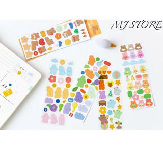 Sticker gấu YXTZ03 (set 4 tấm) - mjstore