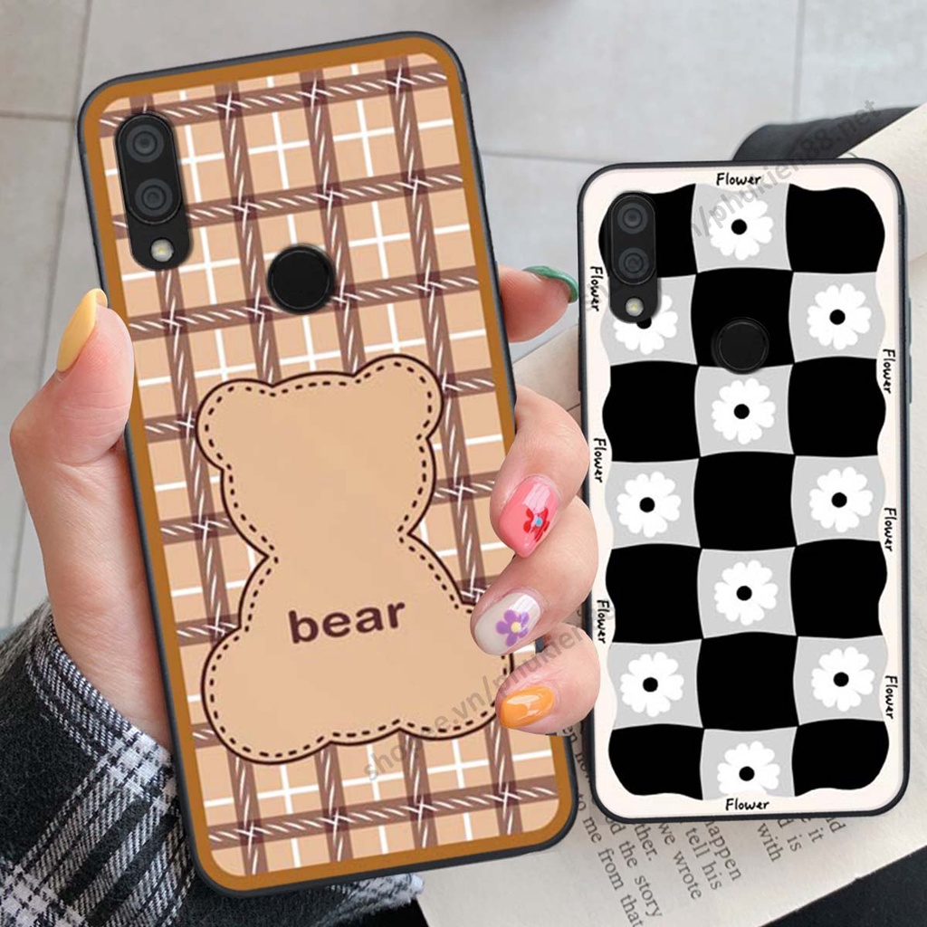 Ốp lưng Xiaomi Redmi 7 ốp điện thoại LineBear, bé tóc xù, hoa siêu đẹp