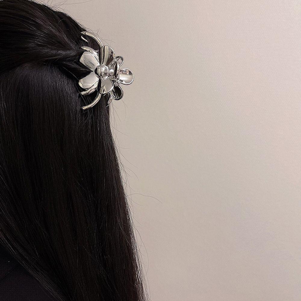 Kẹp Tóc Móng Vuốt Cá Mập Nhỏ Lấp Lánh Bằng Kim Loại Kiểu Retro Mùa Hè Cho Nữ