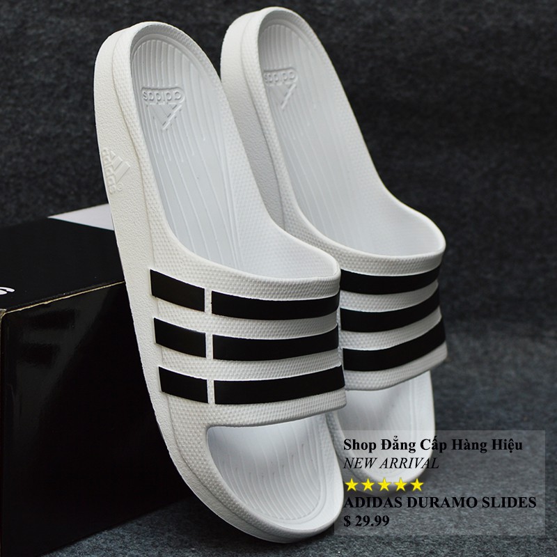 Dép Adidas Duramo chính hãng màu trắng sọc đen