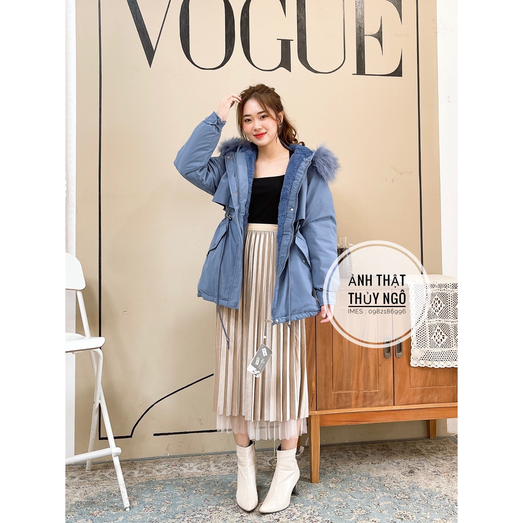 Áo khoác phao Parka nữ mẫu mới 2021, áo khoác nữ phối sau bông tuyết phong cách trẻ trung 811 IMES SHOP 1514