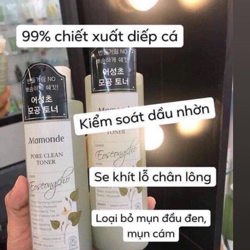 Nước Hoa Hồng Diếp Cá Mamonde Pore Clean Toner