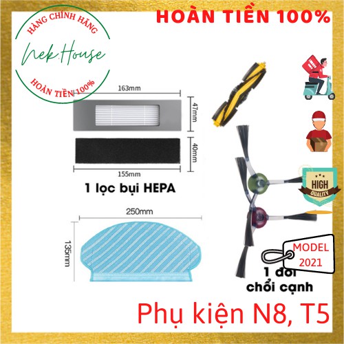 Phụ kiện khăn | chổi | tấm lọc Ecovacs Deebot N8 / T5 Hero ( Ozmo 950 ) chính hãng