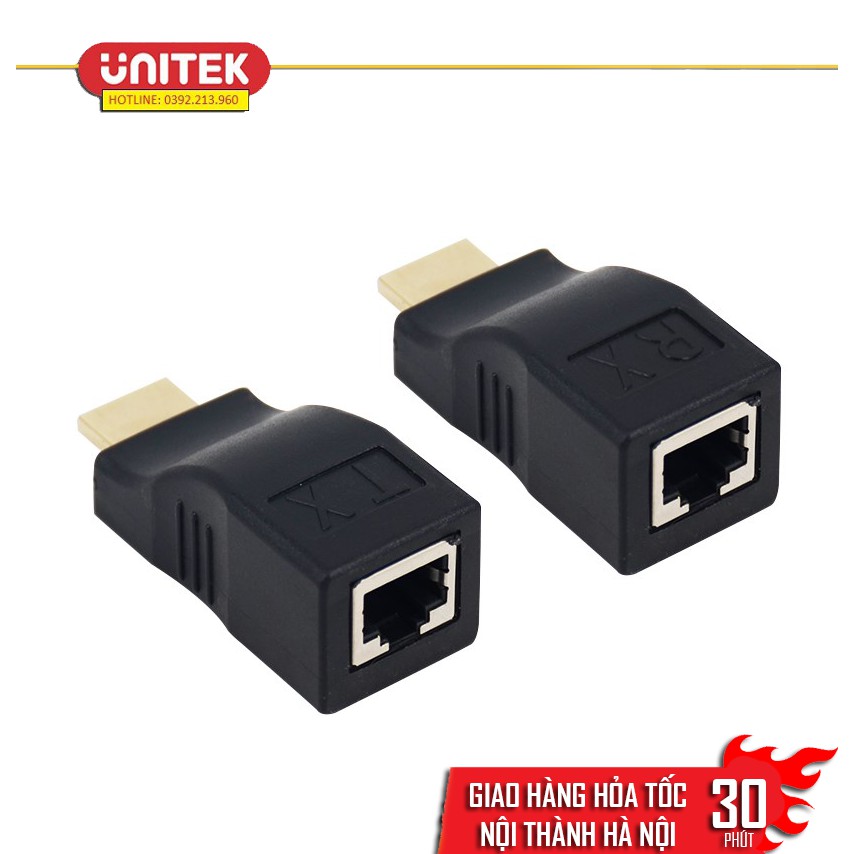 Bộ mở rộng HDMI Extender qua bộ điều hợp Ethernet CAT5e/6 mạng 4K /1080P- Lên đến 30m Hỗ Trợ HDCP (Hộp Xanh)