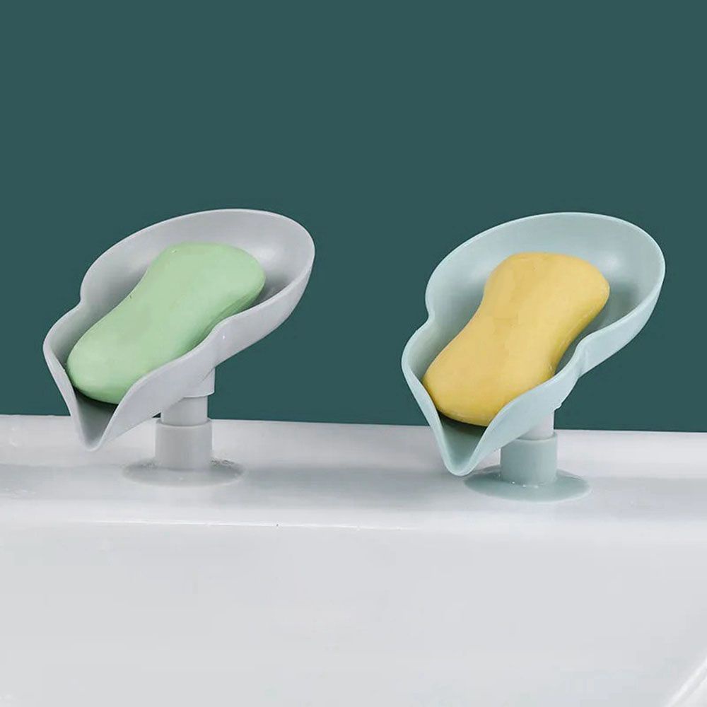 GIOVANNI Leaf-shaped Soap Box Suction Cup Soap Holder Soap Dish Bathroom Accessorie Sponge Storage Plastic Drain Shower Soap Bathroom Kitchen Drain Rack/Multicolor
