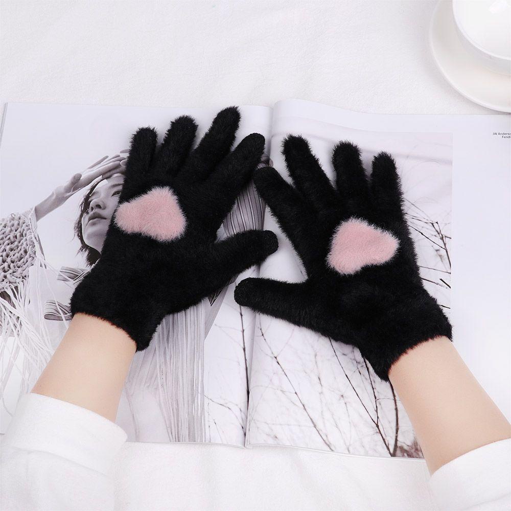 Găng Tay Dệt Kim Vải Mềm Co Giãn Thời Trang Mùa Đông Cho Bé Gái