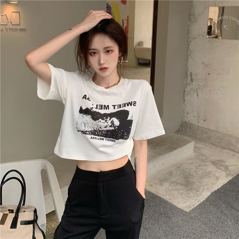 Áo Thun Nữ Tay Ngắn Dáng Ôm Phong Cách Âu Mỹ Thời Trang Mùa Hè Cá Tính