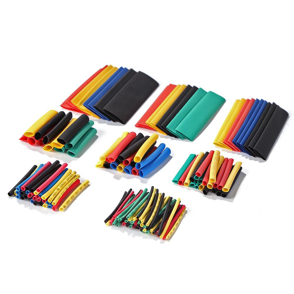 164pcs Flame Retardant Polyolefin Heat Shrink Tube Insulated Sleeve Kit Diydegss