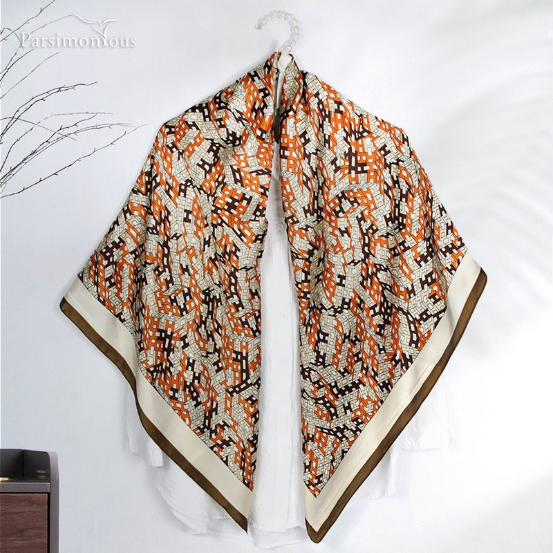 Khăn Choàng Lụa Cỡ Lớn In Họa Tiết Thời Trang Đi Biển WJ1014-36 Cho Nữ Kích Thước 110x110cm