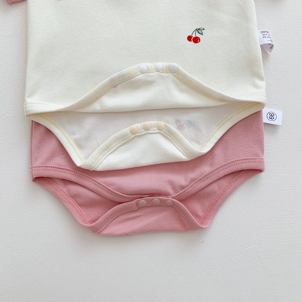 Bộ Áo Liền Quần + Mũ Tay Ngắn In Họa Tiết Thỏ Dễ Thương Thời Trang Mùa Hè Cho Bé Gái